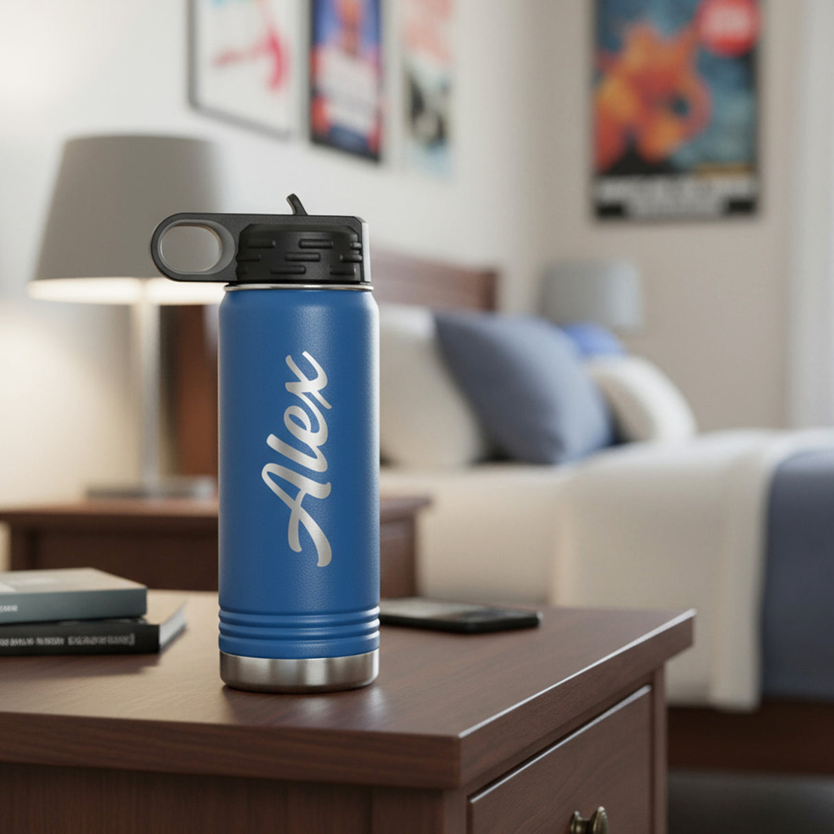 Polar Camel Personalized Water Bottle with Name for Teen Boys and Kids