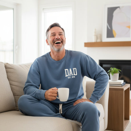 Comfort Colors Pocket Dad Est Loungewear Set, Personalized Gifts for Him