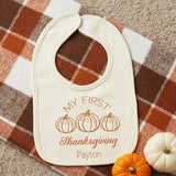 My First Thanksgiving Personalized Baby Bib with Name, for Baby Boys and Girls