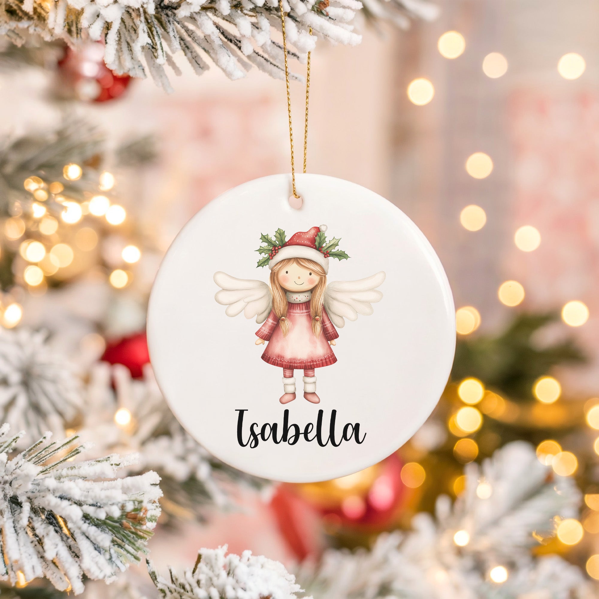 Vintage Christmas Characters Personalized Ornaments with Names, Set of 2, 4, 6, 8 and 10