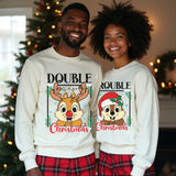 Double Trouble Christmas Sweatshirt - Sizes YXS to 5XL - Matching Family Shirts