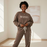 Cute Minimalist Personalized Wifey Loungewear Set Gift for Bride