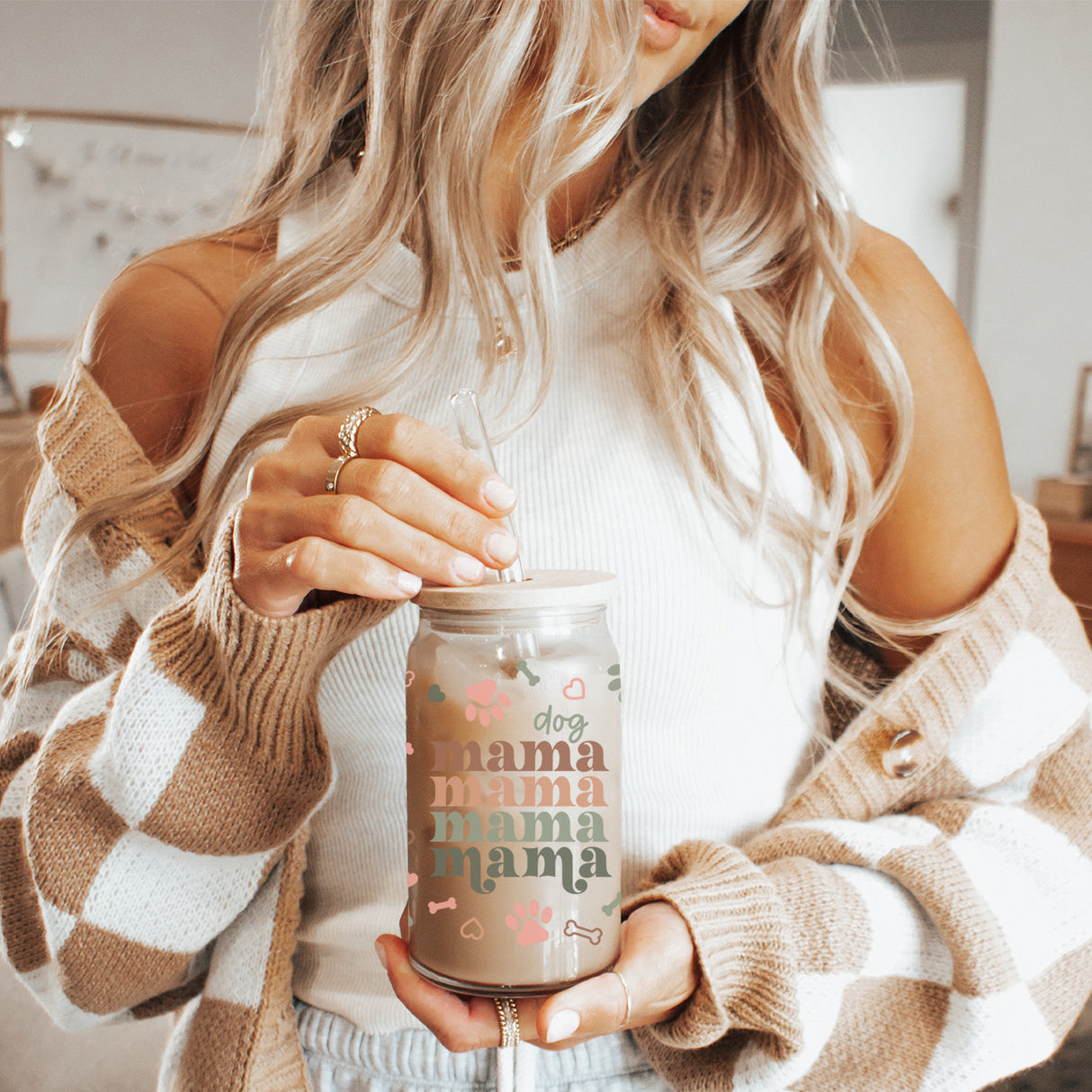 Frosted Dog Mama Iced Coffee Cups.