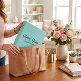 Personalized Binder w Name and Custom Text for Women and Teen Girls, Faux Leather