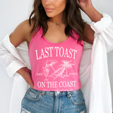 Personalized bride and bridesmaid beach shirts, perfect for Last Toast on the Coast bachelorette weekends and destination bridal trips.