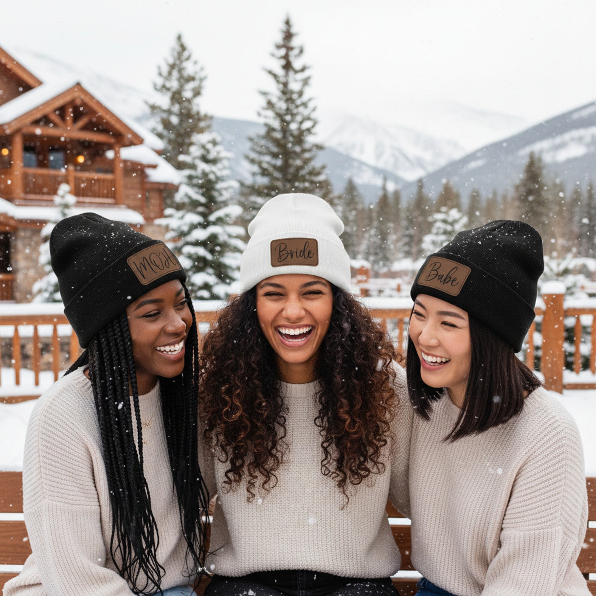 Cuffed Personalized Beanies for Adults with Name, Custom Gifts for Her and Him