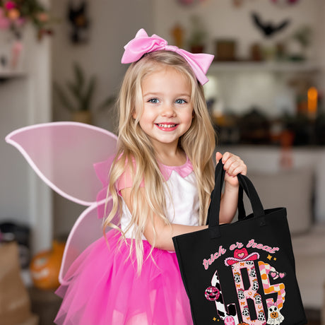 Cowgirl monogram personalized Halloween bag for girls with name.