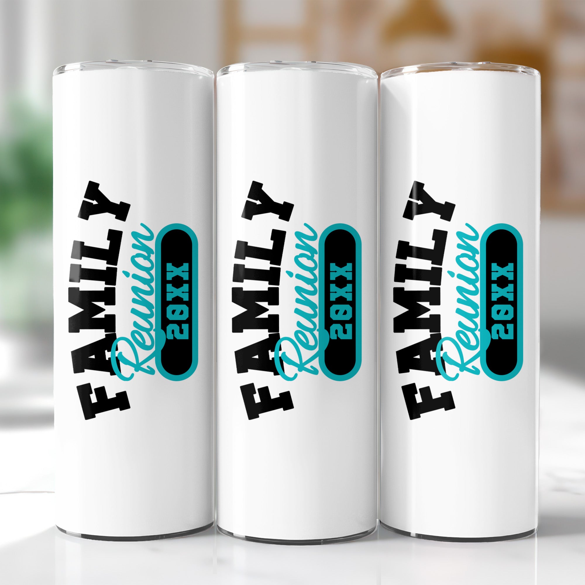 Custom family reunion cup with personalized text, perfect keepsake gift for family reunion party.