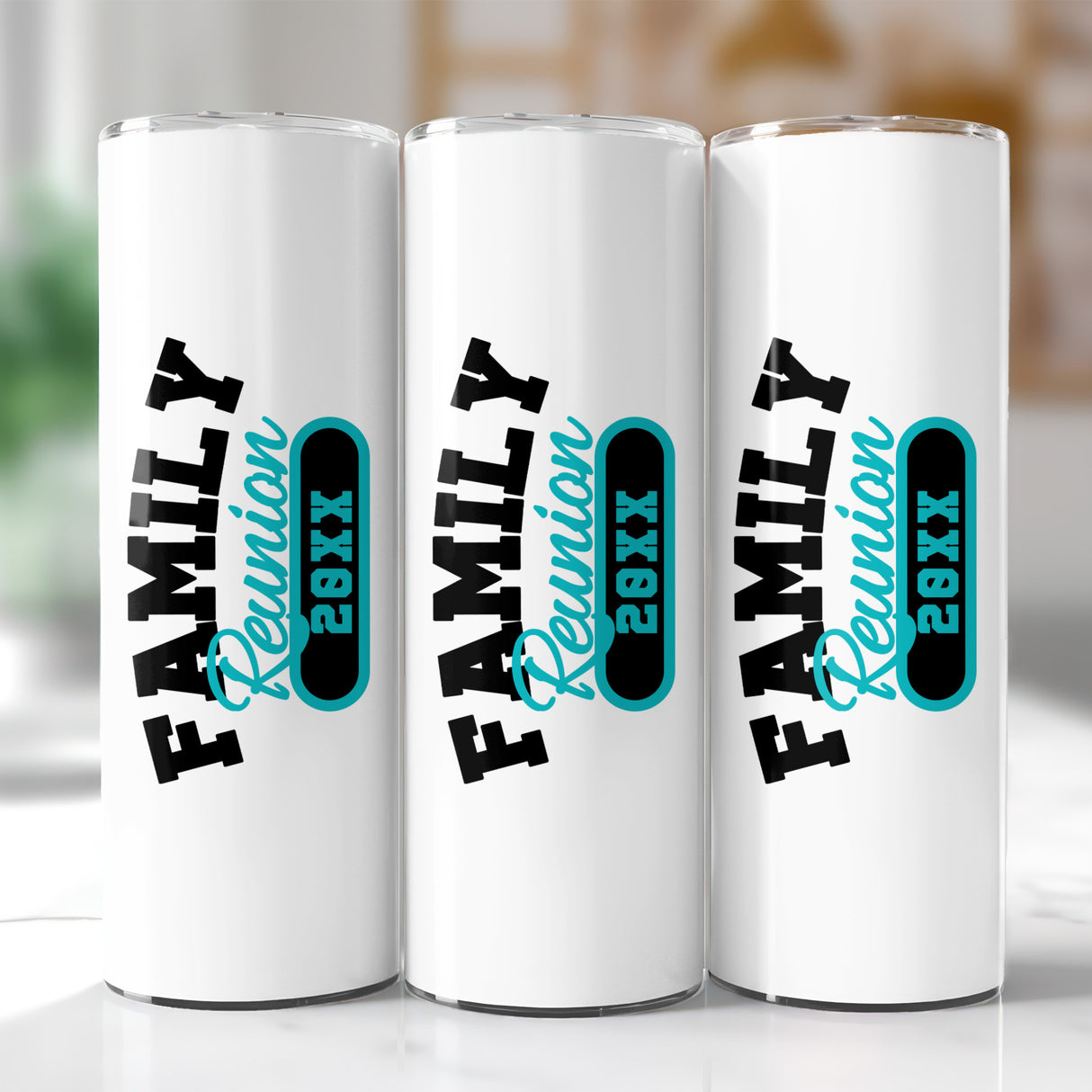 Custom family reunion cup with personalized text, perfect keepsake gift for family reunion party.