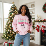 Pink Santa Baby Christmas Sweatshirt for Women and Teen Girls