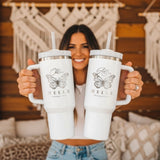 Silver Plated Custom 40oz Business Logo Tumblers for Companies and Small Businesses