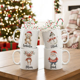 Vintage Christmas Characters Personalized Christmas Mugs for Family and Friends