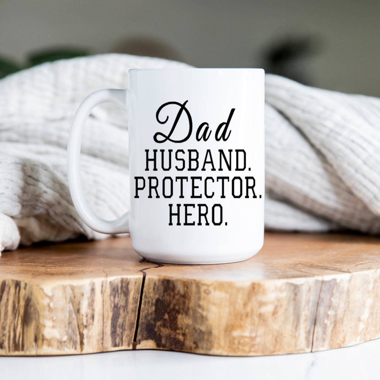Dad, Husband, Protector, hero funny mug gift for dad for Christmas or his birthday. 