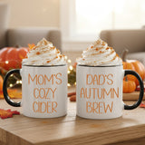 Minimalist Fall Sayings Custom Thanksgiving Mugs for Family, Autumn Coffee Cups