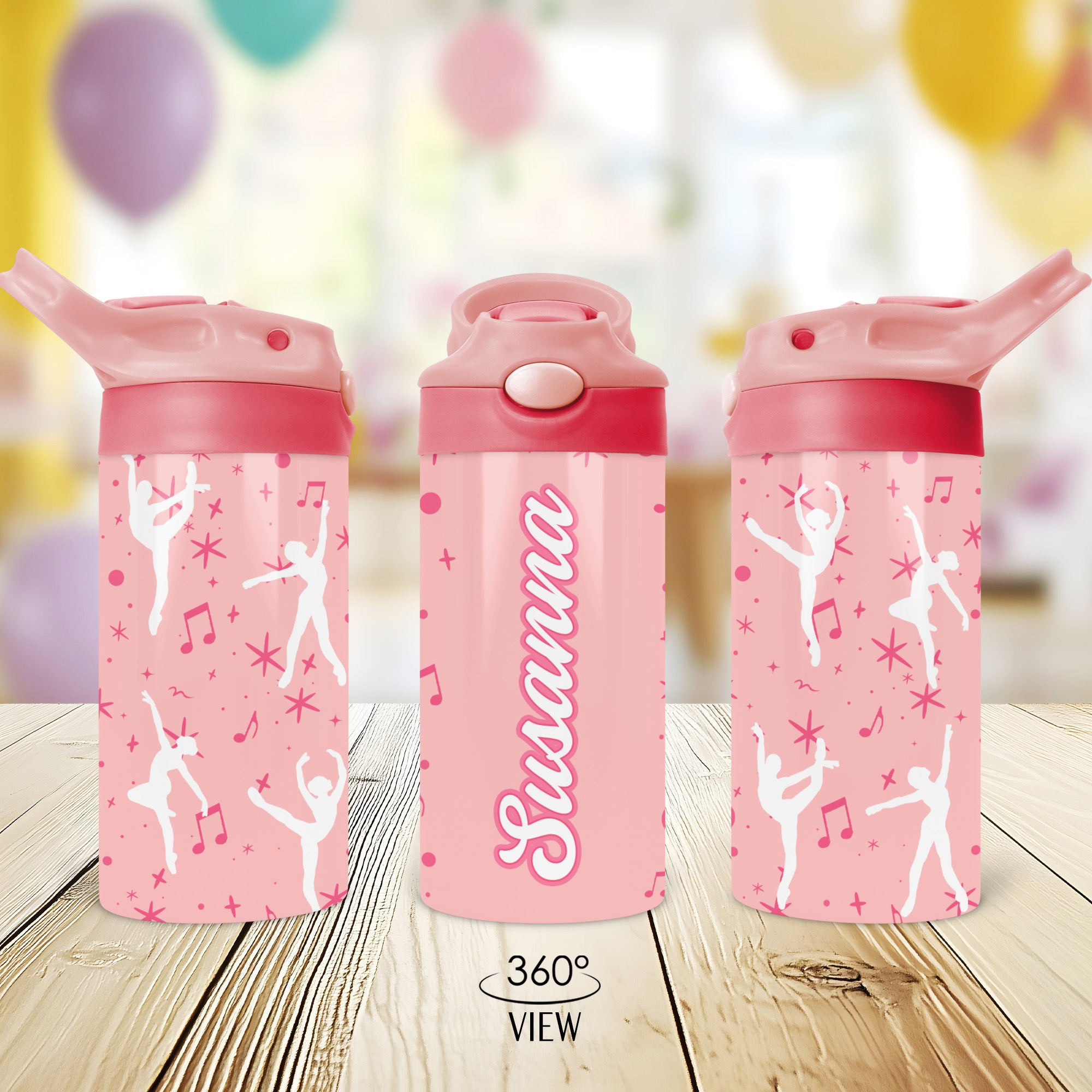 Back to school personalized water bottle with flip top lid, a practical gift for dance class or everyday use.