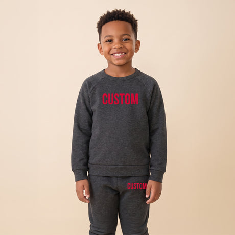 Custom Loungewear Set for Kids to Preteen, Toddler Hoodie no Drawstrings