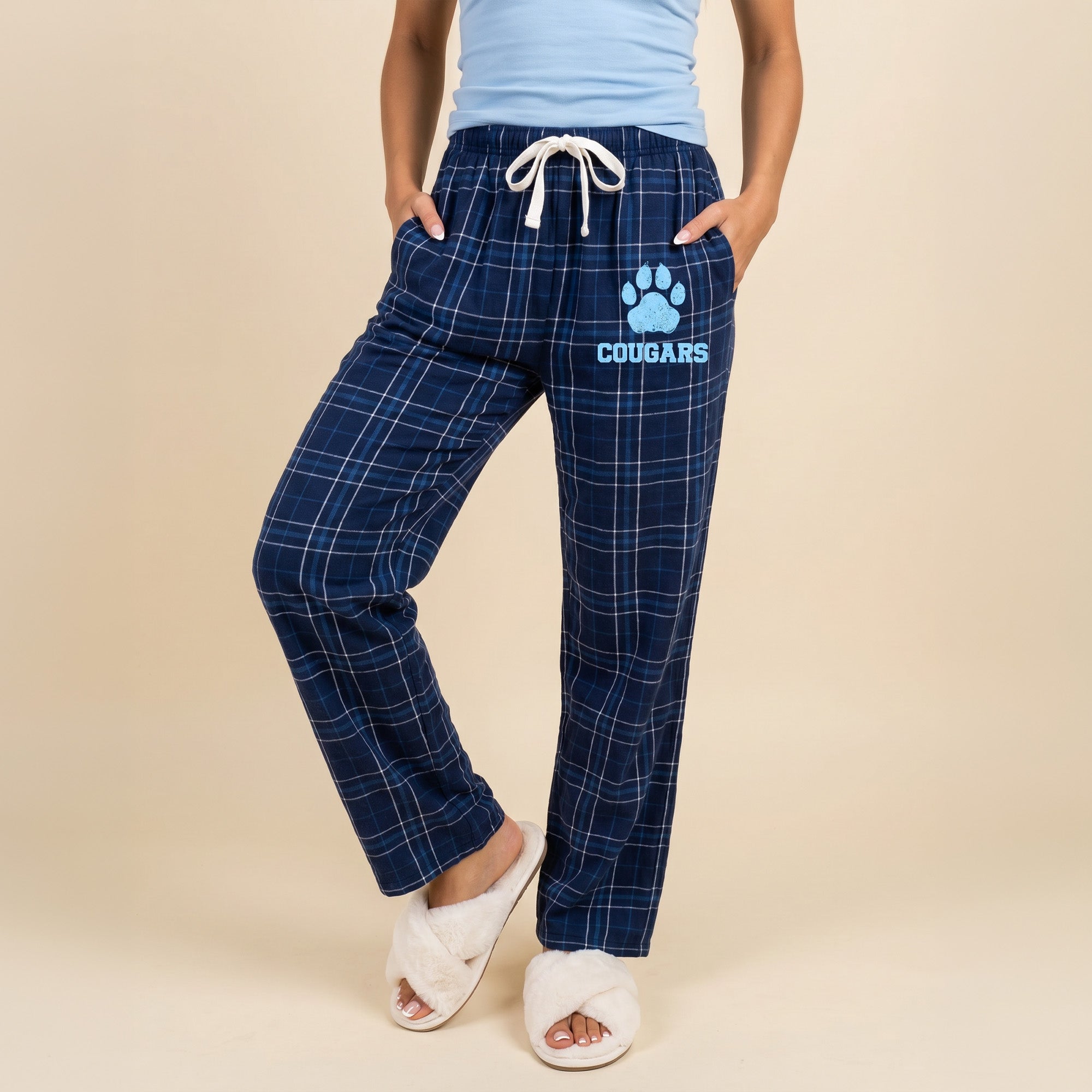 Custom College Pajama Pants for Women, Personalized PJ Pants for College Students