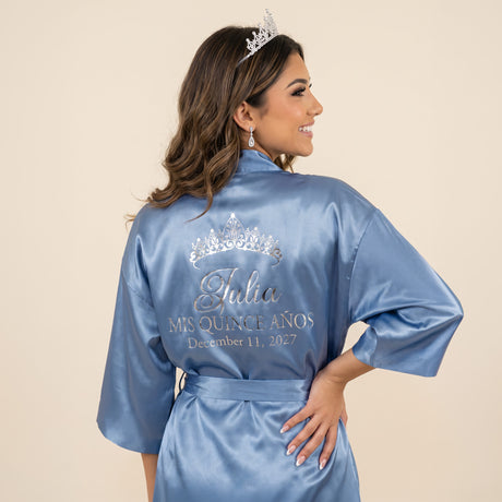 Classic Princess Quince Robe Personalized, Quinceanera Gift