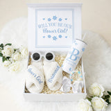 Sweet Pea Flower Girl Proposal Box with Fluffy Slippers & Tumbler