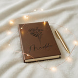 Custom Birth Flower Journal – Personalized Birth Month Flower Gift for Her
