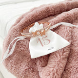 Rose Gold Quinceanera Gift Box with Rhinestone Cup and Butterfly Bracelet