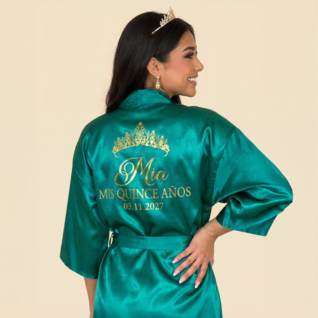 Classic Princess Quince Robe Personalized, Quinceanera Gift