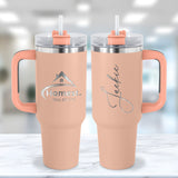 Silver Plated Custom 40oz Business Logo Tumblers for Companies and Small Businesses
