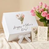 Multi Design Personalized Empty Mom Gift Box w Magnetic Lid, Bow and Crinkle Paper