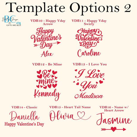 Multi Design Personalized Empty Valentine's Gift Box w Magnetic Lid, Bow and Crinkle Paper - Gifts Are Blue