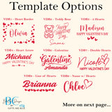 Multi Design Personalized Empty Valentine's Gift Box w Magnetic Lid, Bow and Crinkle Paper