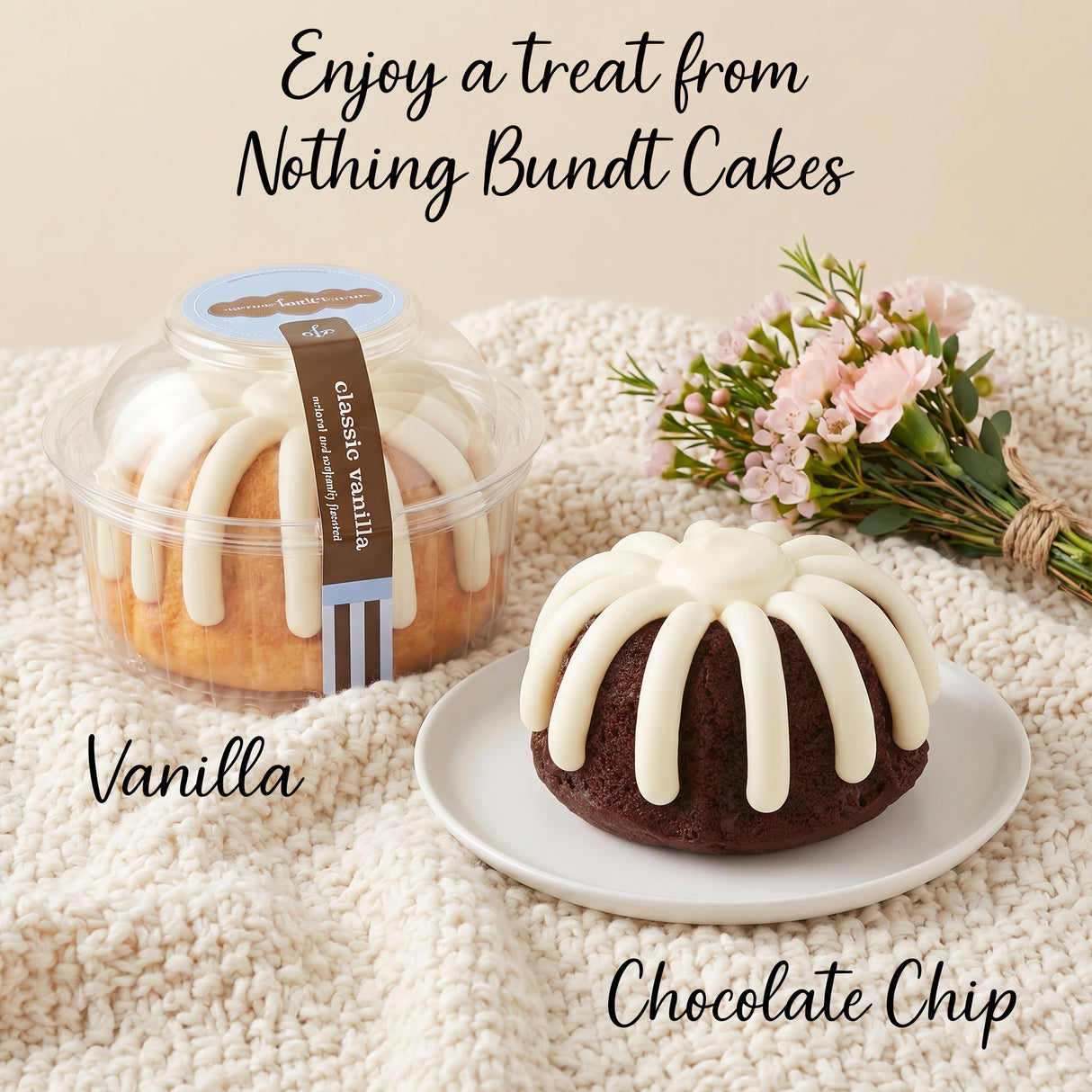 Cozy Cake Break Mom Gift Basket with Bundt Cake, Teddy Bear & Glass Tumbler
