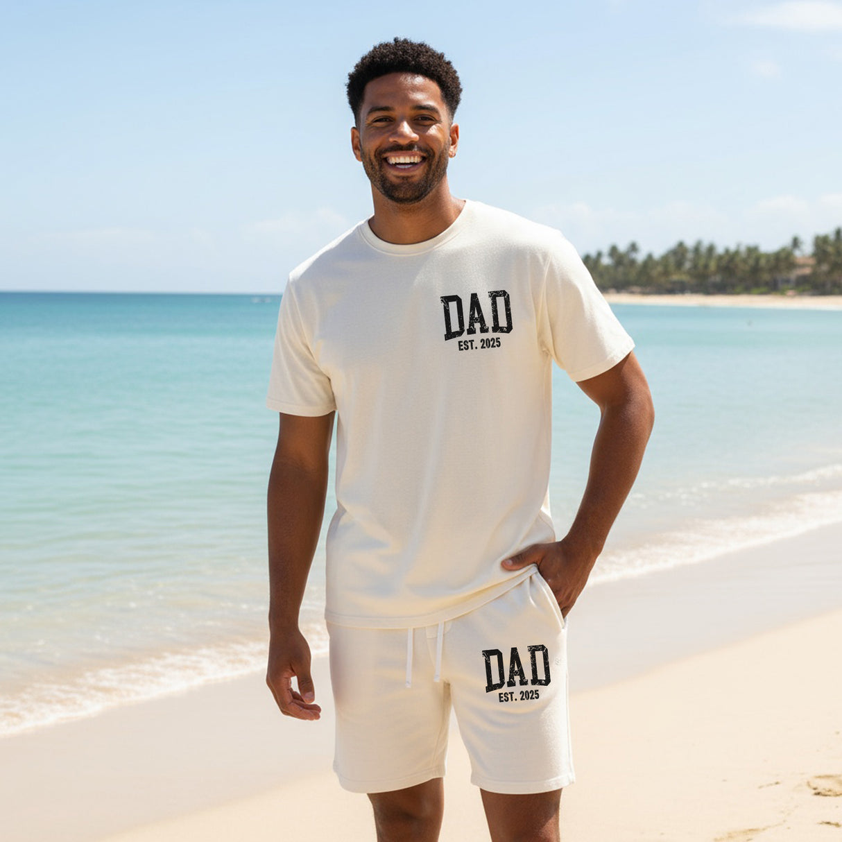 Comfort Colors Pocket Dad Est Loungewear Set, Personalized Gifts for Him