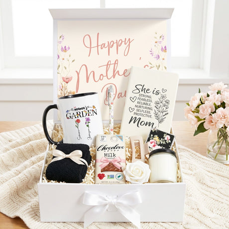 Garden Bloom Personalized Mom Gift Box with Mug and Engraved Journal - Gifts Are Blue