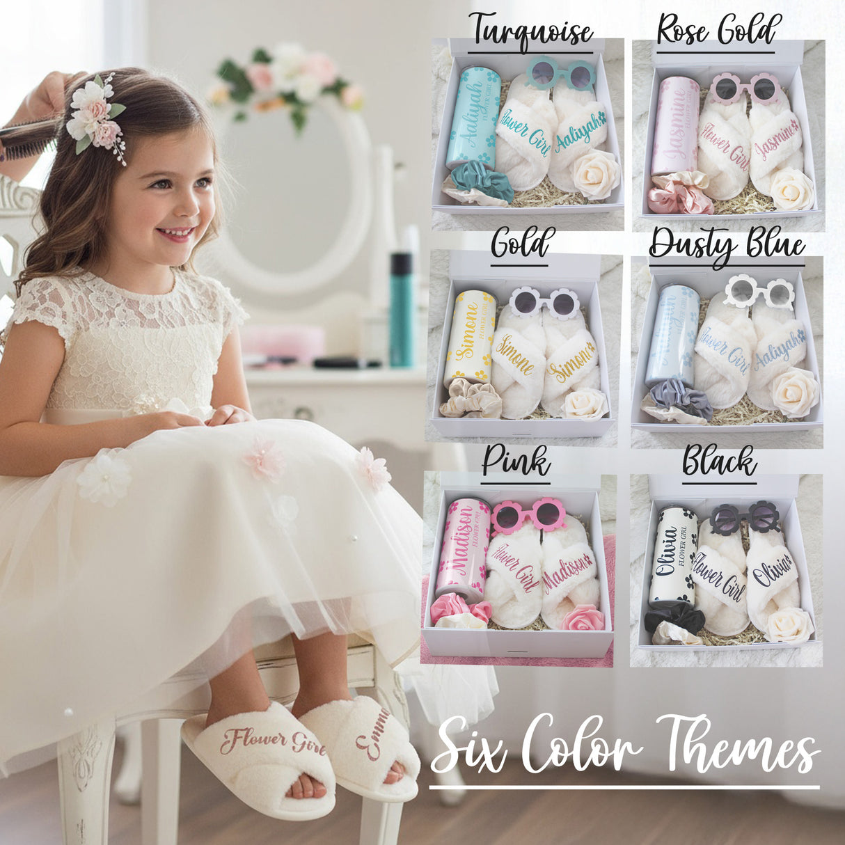 Flower Girl Proposal Bundle Gift Box, Personalized Gift from Bride for Wedding, Sunflower Bundle