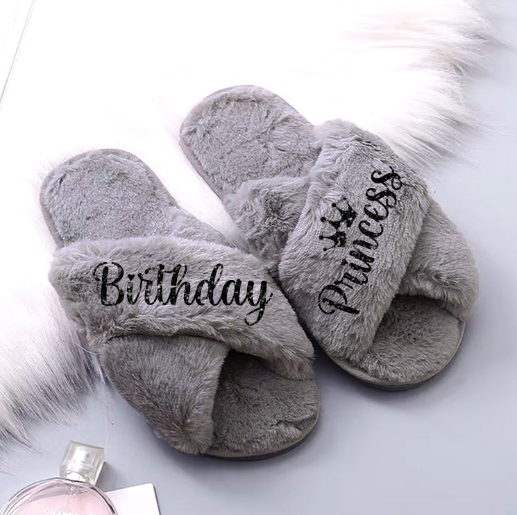 Sparkly Glitter Princess Slippers for Girls. Birthday princess slippers for the best birthday girl. 