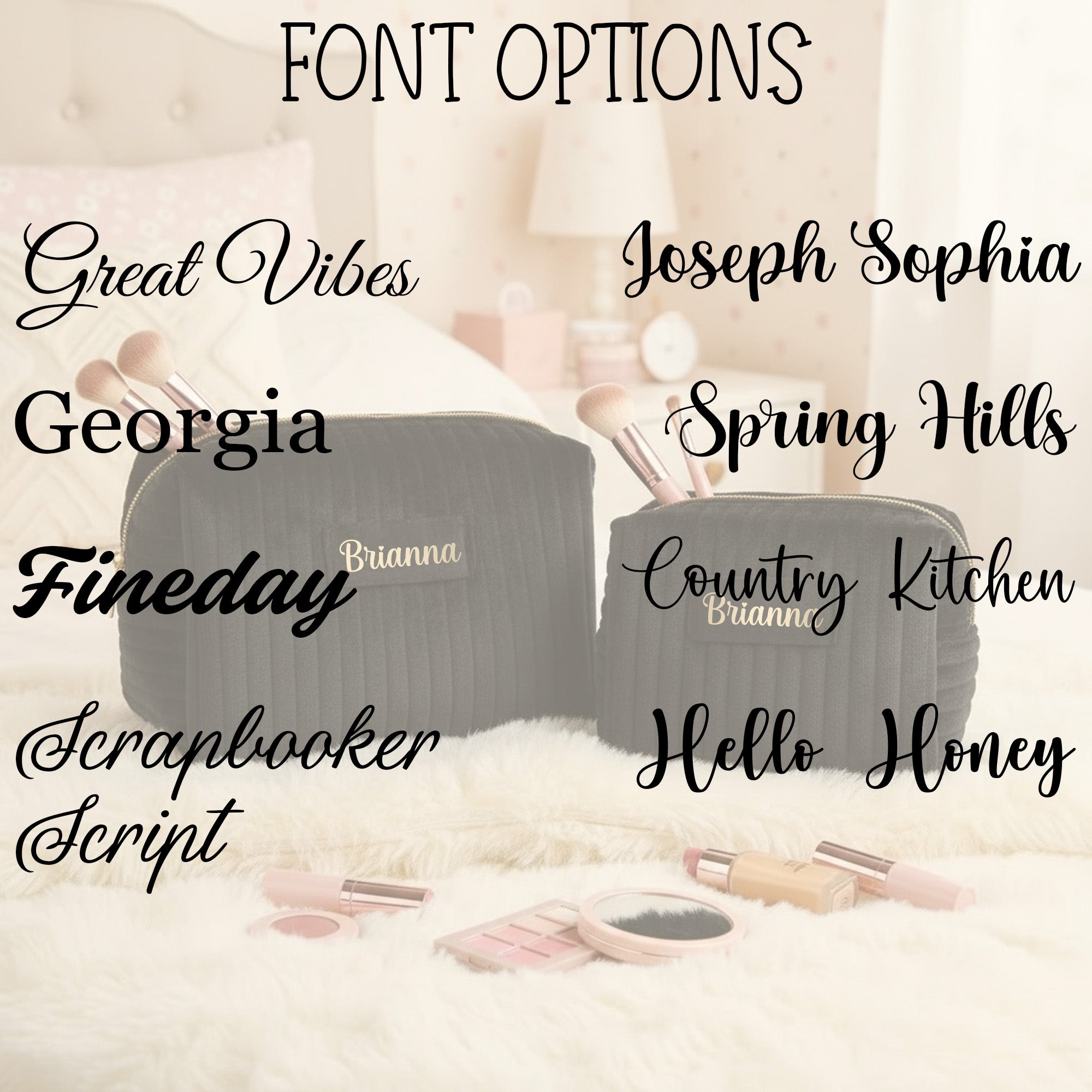 Velvet Makeup Bag and Jewelry Box Sets with Personalized Name