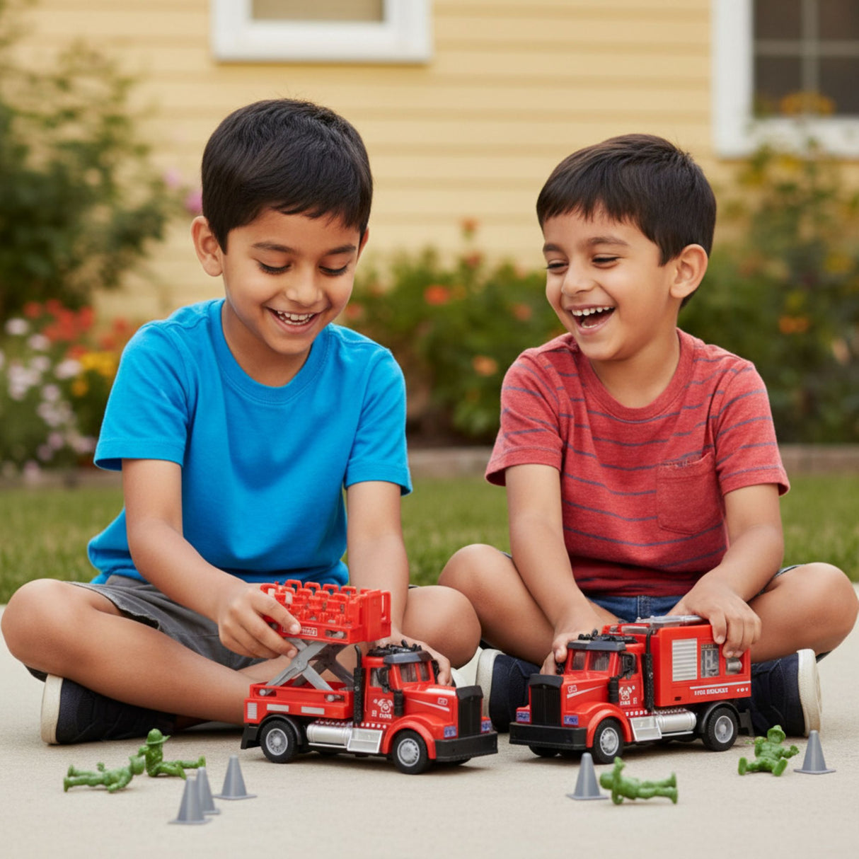 Mini Firefighter Remote Control Trucks - 2 Pack Set