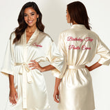 Personalized robes with custom text for women's trip, bride and bridesmaid. 