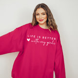Pink sweatshirt for moms. A great gift for any occasion, especially mothers day. All SKUs.