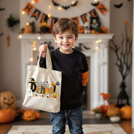 Custom trick or treat bags for Halloween or school events.