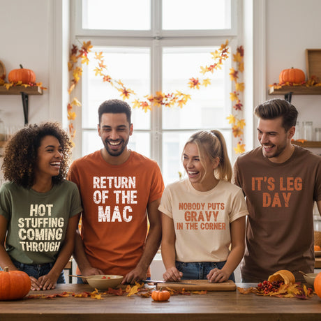 Comfort Colors Funny Custom Thanksgiving Sayings Shirts for Family, Kids, Groups and Friendsgiving