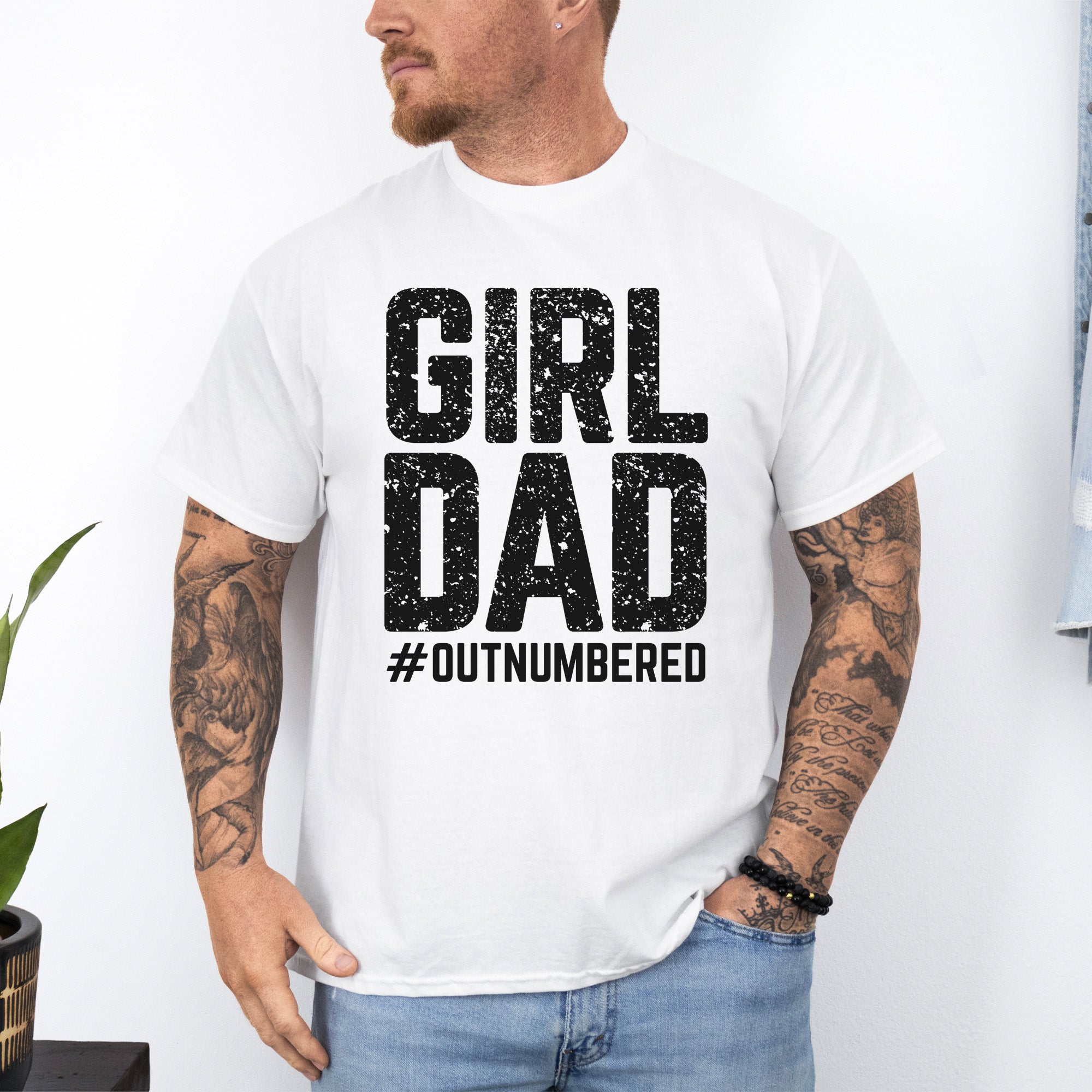 Outnumbered girl dad shirt gift for Fathers Day.