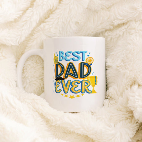 Whimsical Number One Best Dad Ever Coffee Mug, Gift for Him - Gifts Are Blue
