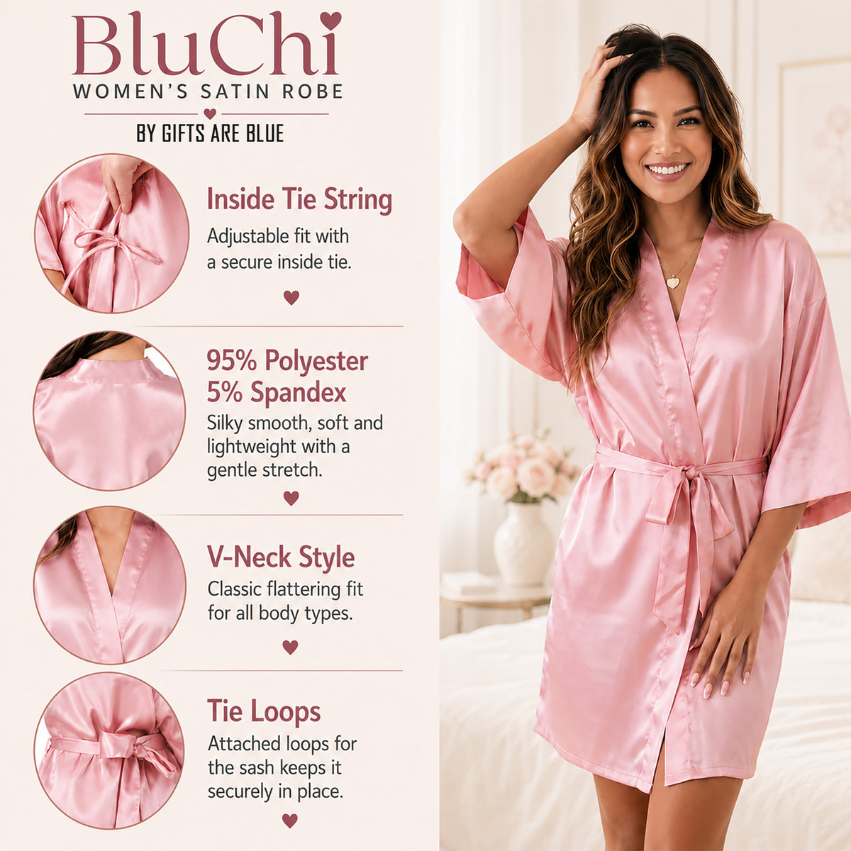 Womens Satin Robes, Sizes Small - 5XL