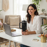 Rectangle Wreath with Initials 40oz Personalized Tumbler with Name