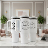 Custom 40oz Black Plated Business Logo Tumblers for Corporate and Small Businesses