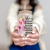 Floral 16oz glass tumbler designed for moms. A perfect gift for her on mothers day, birthdays or christmas. All SKUs.