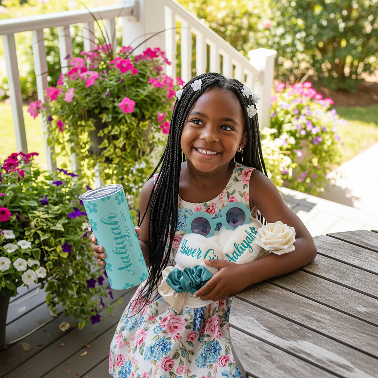 Flower Girl Proposal Bundle Gift Box, Personalized Gift from Bride for Wedding, Sunflower Bundle