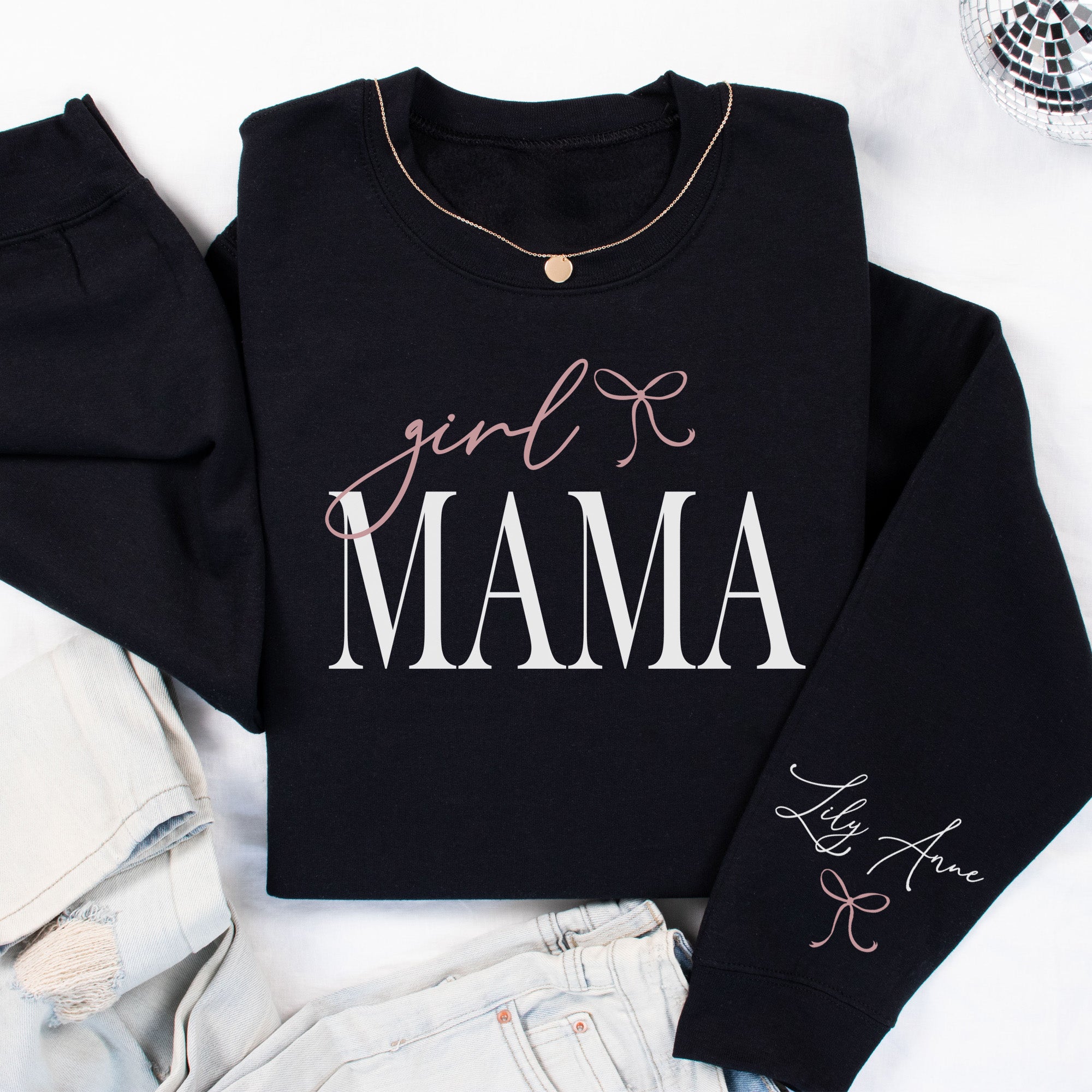 Unique girl mom gift ideas. Black sweatshirt for mom, the perfect gift for her. 