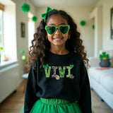 Black kids sweatshirts for St. Patricks Day. Customized kids sweatshirts.